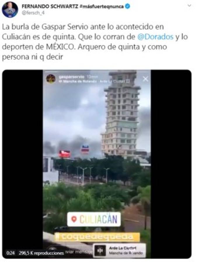 Lo que dicen en redes sociales de Gaspar Servio tras su polémico vídeo en Culiacán: 'Futbolista sin cerebro' 