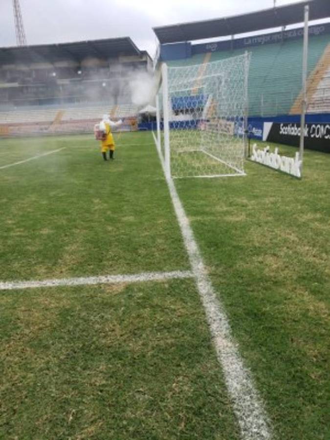 ¡Sanitización y operativos! Las imágenes previo al Motagua-Comunicaciones por Liga Concacaf