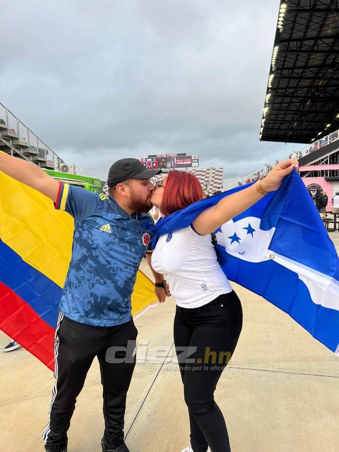 El reencuentro que se dio previo a la derrota de la ‘H’ en Florida y aficionada hondureña fue conquistada por colombiano