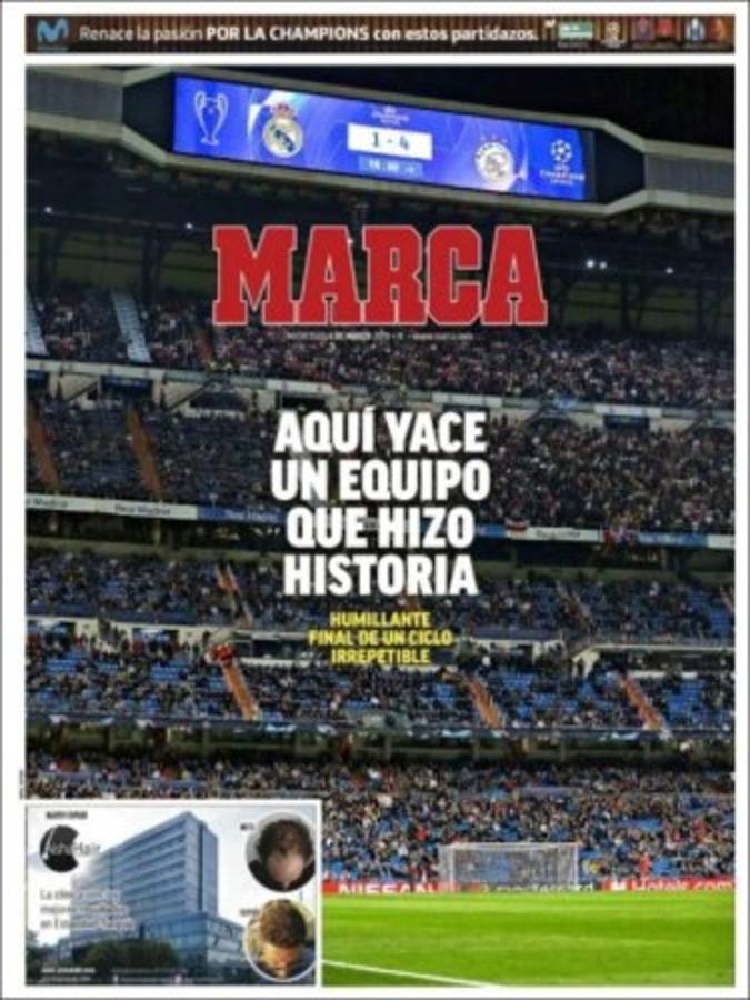 Así lucen las portadas del mundo el día después del fracaso del Real Madrid
