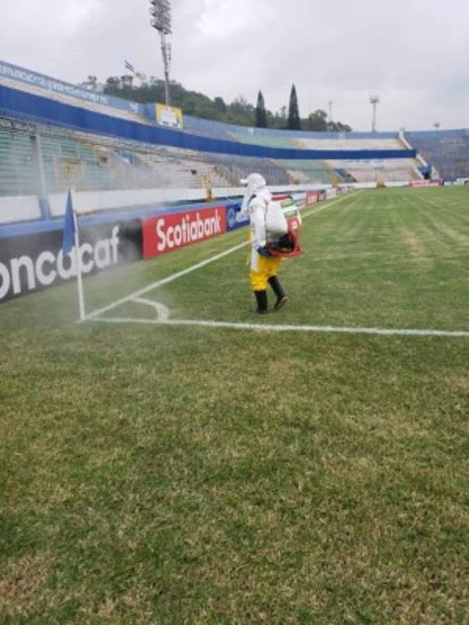 ¡Sanitización y operativos! Las imágenes previo al Motagua-Comunicaciones por Liga Concacaf