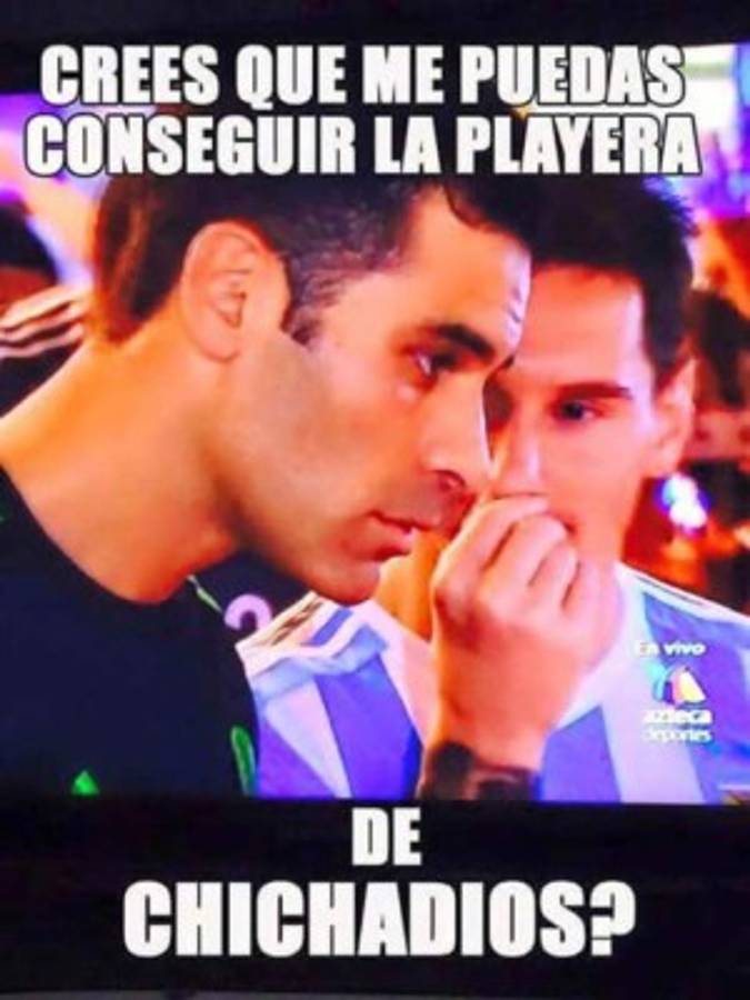 Chicharito y Messi, protagonistas en memes del México-Argentina