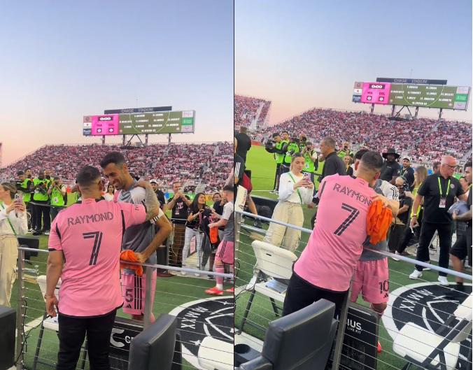 Daddy Yankee sorprendió a Messi con este dorsal en su camisa, abrazo con David Ruiz y enorme gesto Leo