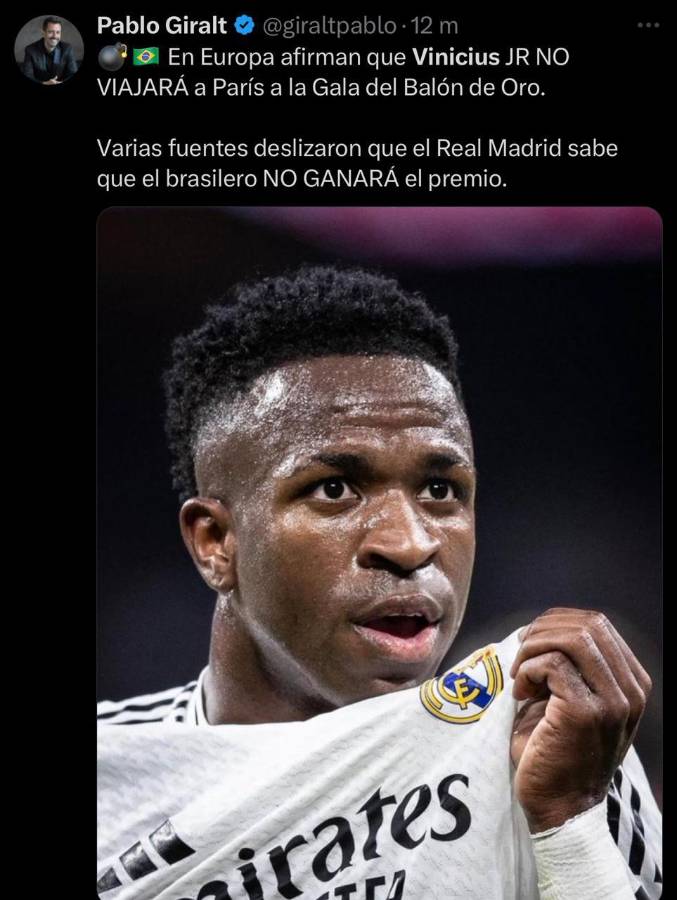 Vinicius no ganará el Balón de Oro y la prensa mundial reacciona : “Es la mayor vergüenza en años”, “Que injusto”