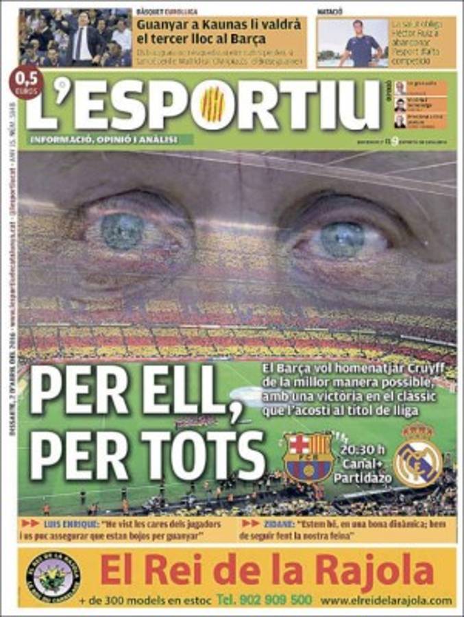 Portadas: El mundo con fiebre de 'El Clásico' Barcelona-Real Madrid