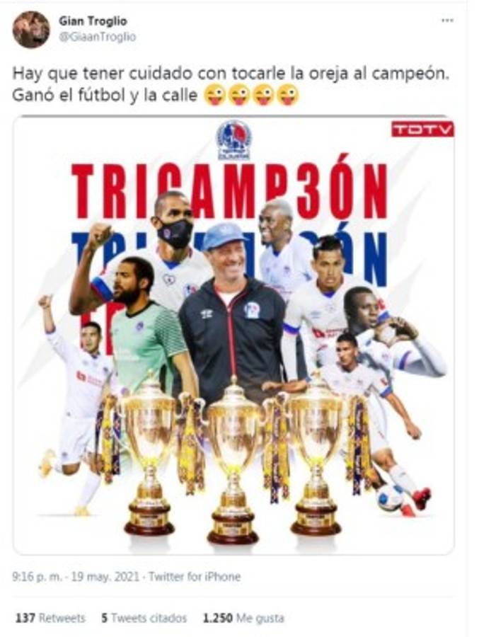 Hijo de Pedro Troglio se descontrola tras el tricampeonato de Olimpia: ''Lo trajeron para ganar la 31 y ya va por la 33''
