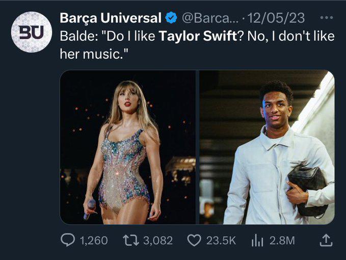 Jugador de Barcelona se metió con Taylor Swift y por este motivo perdería el premio Golden Boy: Bellingham arrasa