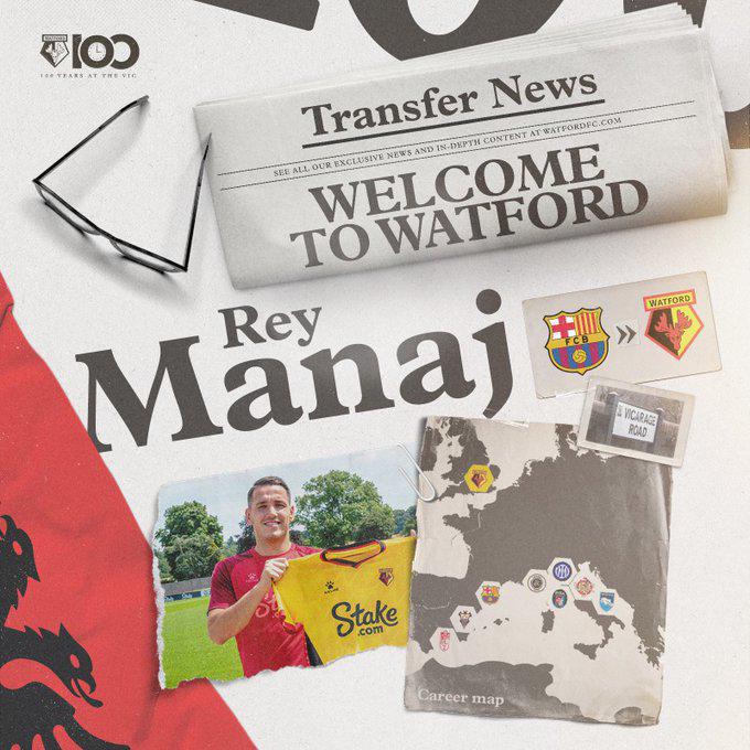 Rey Manaj ya fue presentado por el Watford de Inglaterra.