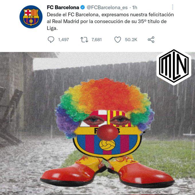 Los otros memes del título de Liga del Real Madrid donde hacen pedazos al Barcelona de Xavi