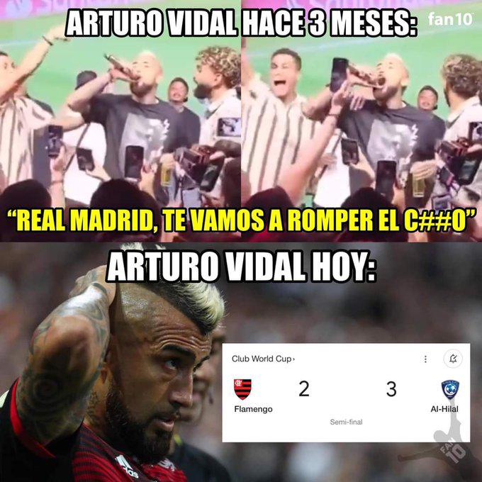Real Madrid clasifica a la final del Mundial de Clubes y los memes destrozan a Arturo Vidal y Flamengo
