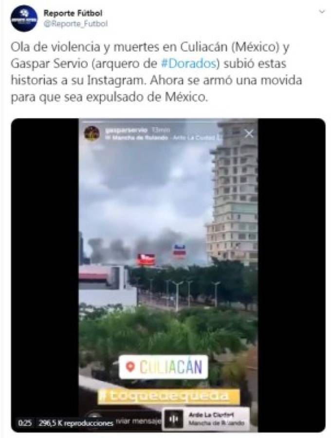 Lo que dicen en redes sociales de Gaspar Servio tras su polémico vídeo en Culiacán: 'Futbolista sin cerebro' 