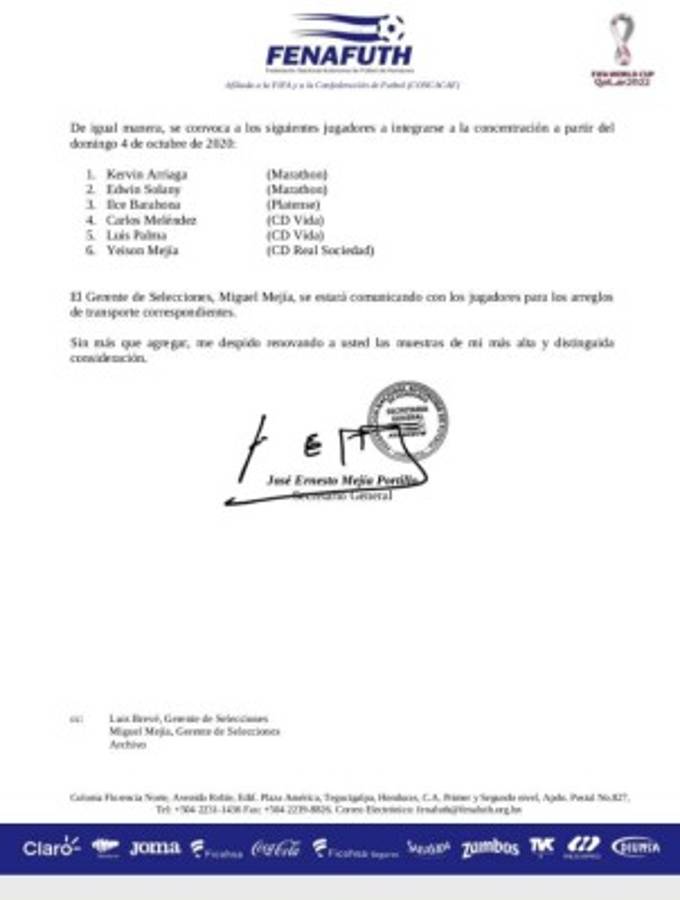 ¿Cómo sería el primer 11 de Honduras tras la pandemia para el amistoso ante Nicaragua?