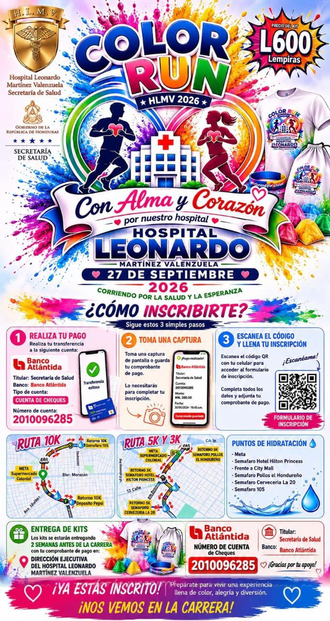Color Run del Hospital Leonardo Martínez ya está listo: precio, inscripción y recorrido