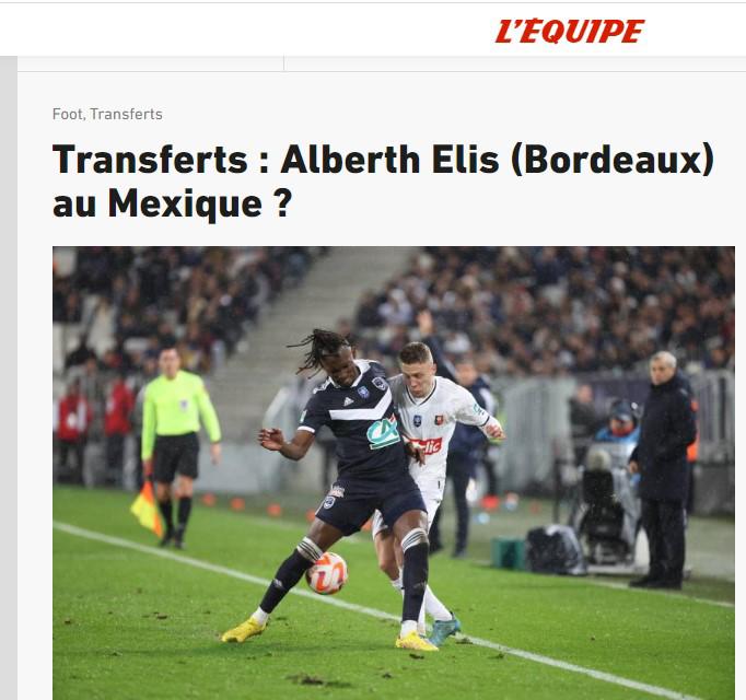 Esta es la publicación de L’Equipe sobre el hondureño, Alberth Elis.