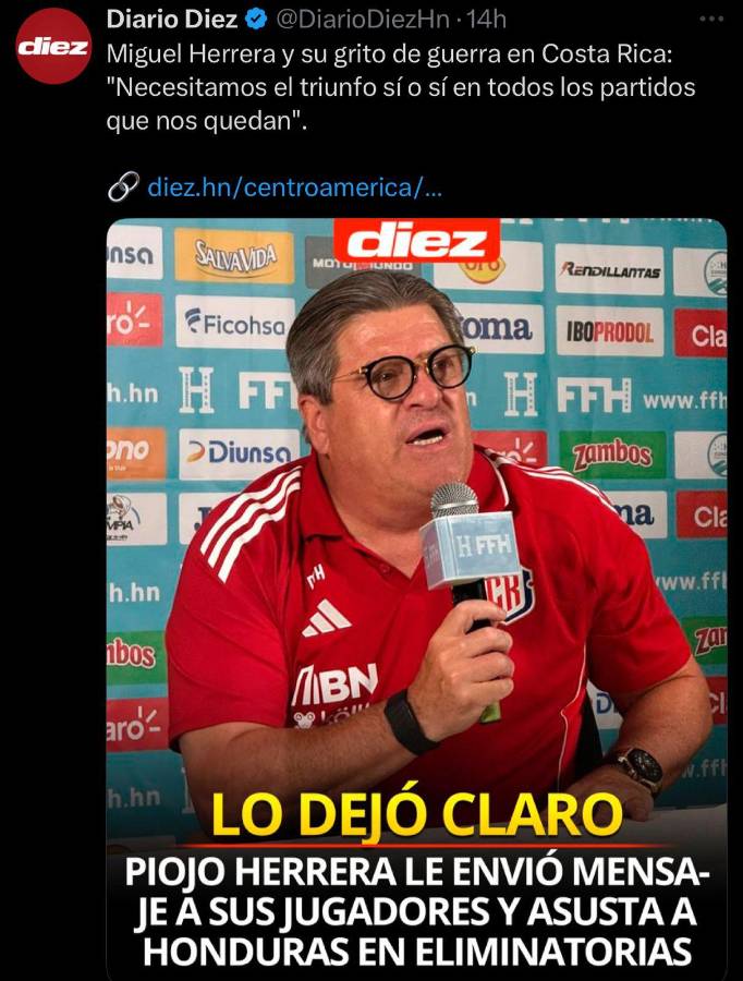 Si CR pierde, cierro la cuenta, Honduras no irá al mundial: la prensa reacciona previo al Costa Rica-Nicaragua en Eliminatorias