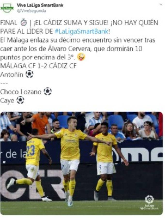 Lo que dice la prensa internacional del Cádiz y el Choco Lozano tras su cuarto gol consecutivo: 'Imparables'