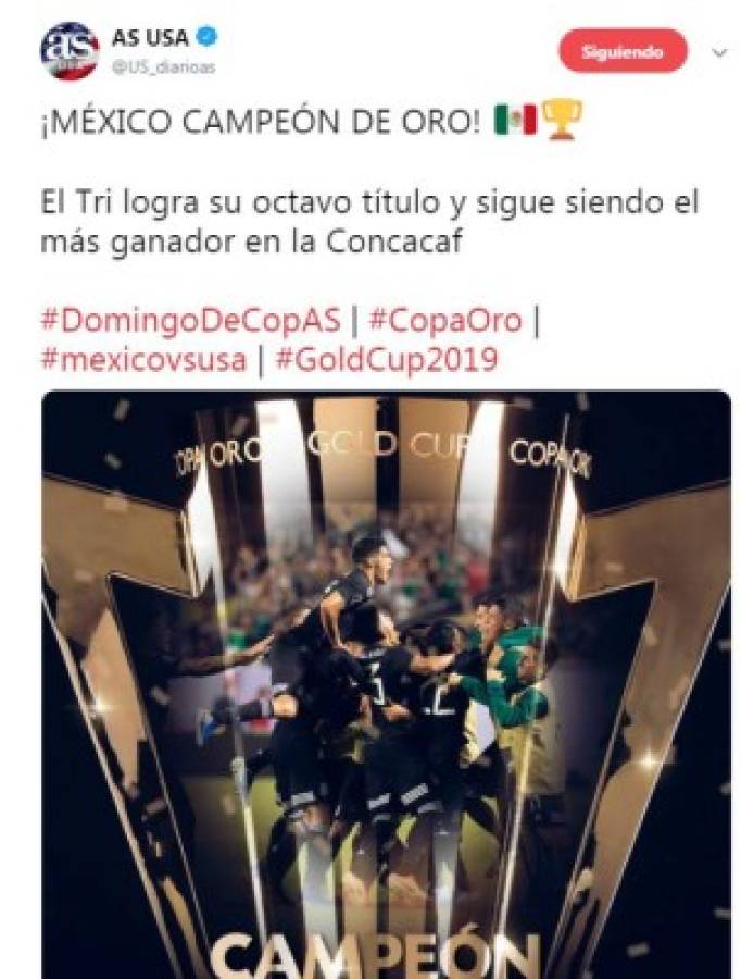 Lo que dicen los medios tras el título de México en Copa Oro 2019