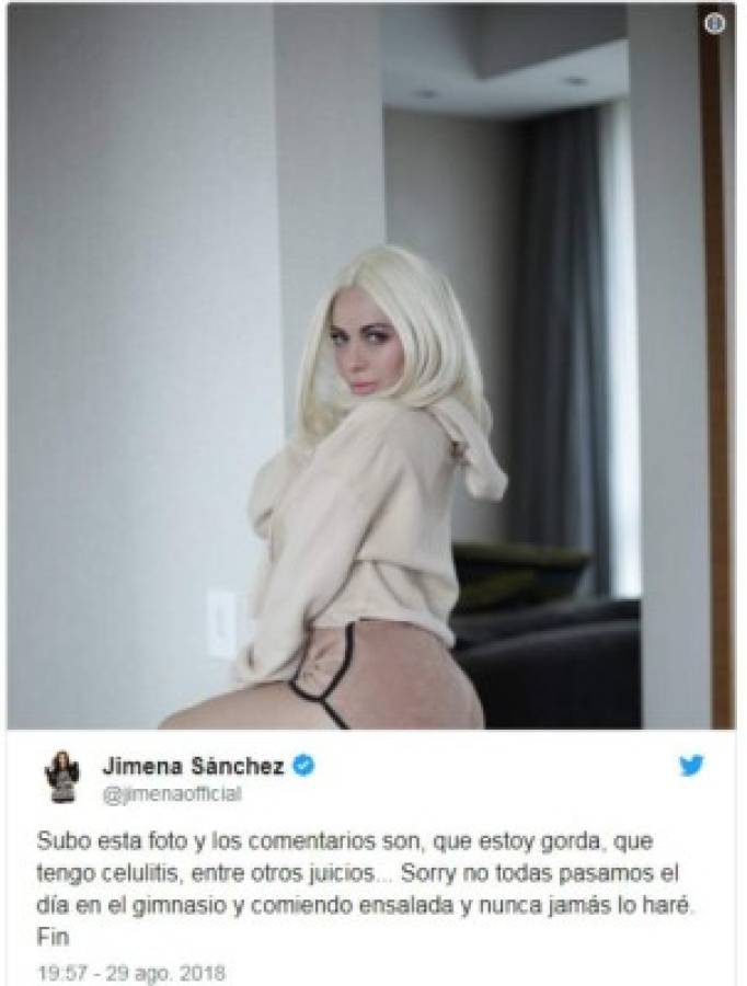 El sorprendente cambio de 'look' de Jimena Sánchez y le dicen 'gorda' en redes