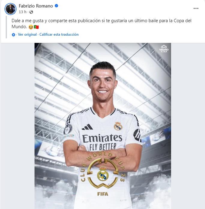 Fabrizio Romano pone feliz a todo Real Madrid con su posteo sobre Cristiano Ronaldo: Un último baile