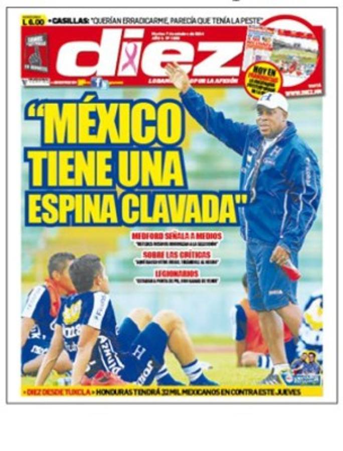 Las mejores portadas de Diez sobre la rivalidad Honduras-México