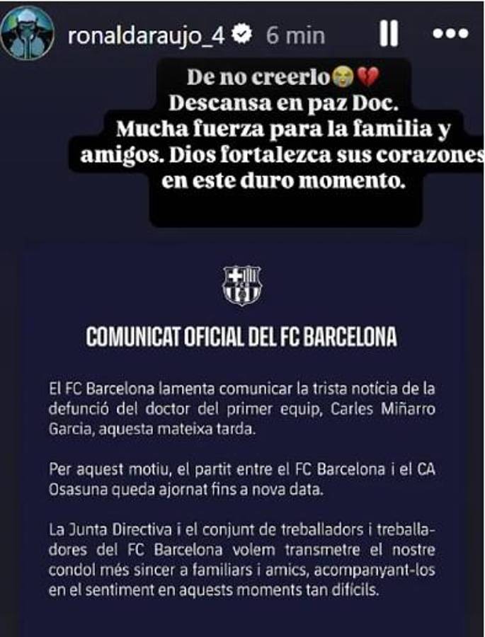 Jugadores del Barcelona, destrozados por la muerte del doctor Carles Miñarro: “aún no me lo creo”