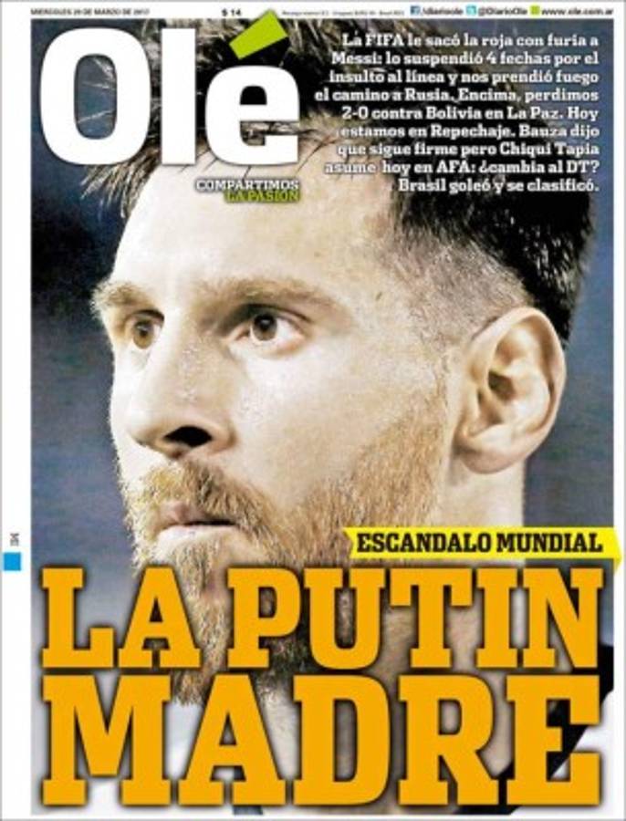 Honduras y la Argentina de messi se alejan del Mundial de Rusia 2018