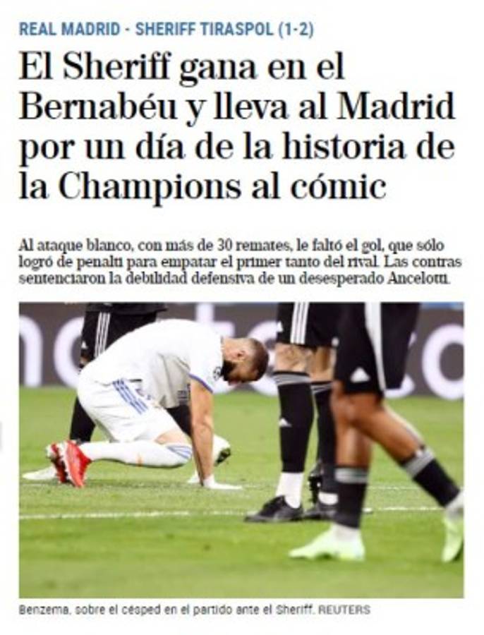 ''Tiroteados por el Sheriff'': la prensa mundial reacciona tras la dura derrota del Real Madrid en Champions