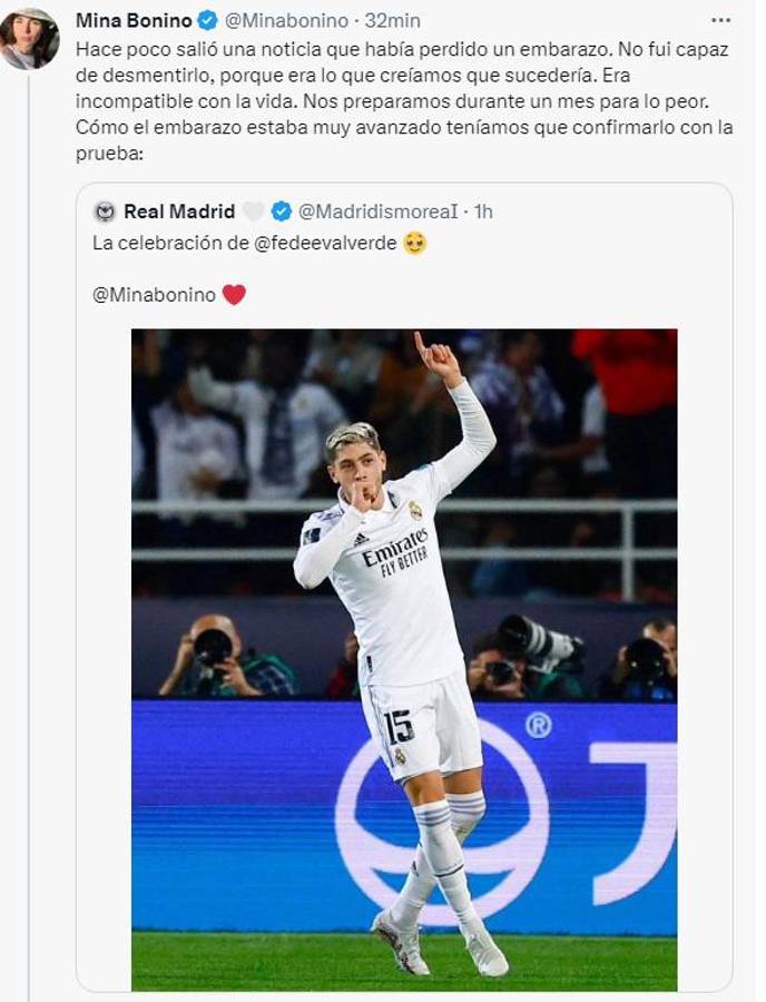 La impactante confesión de Mina Bonino sobre Fede Valverde y así festejó el Real Madrid el título del Mundial de Clubes
