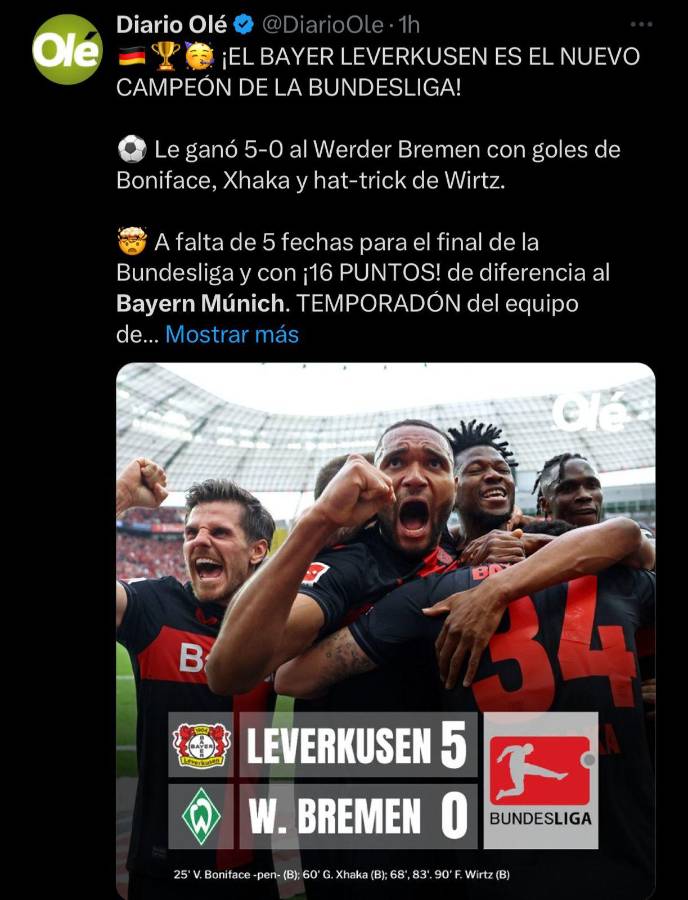 El irónico mensaje del Bayern Múnich y la felicitación de un ex Real Madrid: la prensa reacciona tras el título del Leverkusen