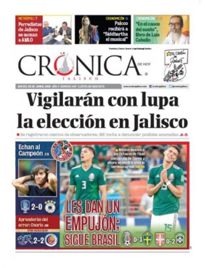 Así vienen hoy las portadas de los diarios de México: 'Humillados avanzamos' y '¡Que viva Corea!'
