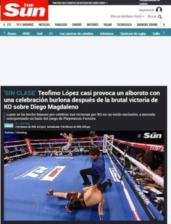 Lo que dicen los medios sobre el nocaut de Teófimo López