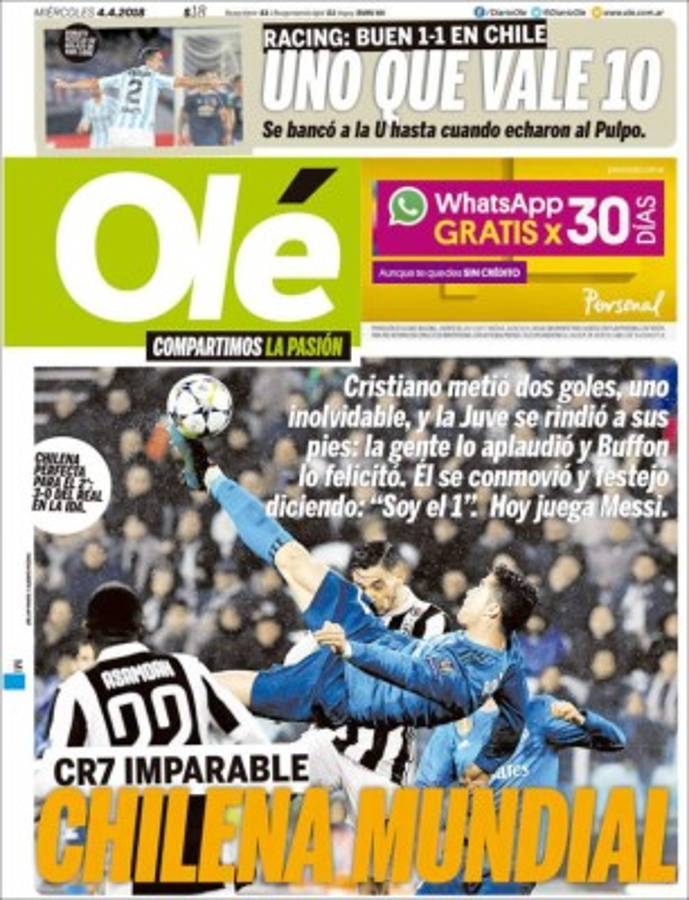 'Cristiano tocó el cielo', Ronaldo se lleva las portadas de los diarios por el mundo