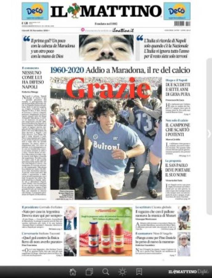 'D10s ya está en el cielo': Las portadas del mundo el día después de la muerte de Diego Maradona