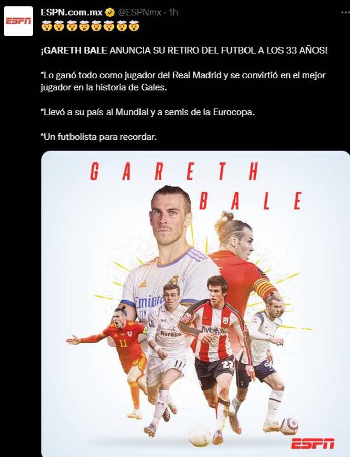 “Adiós leyenda”, “Lo ganó todo”: Prensa internacional se rinde ante el retiro de Gareth Bale