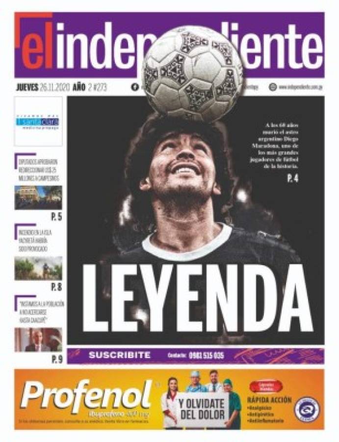 'D10s ya está en el cielo': Las portadas del mundo el día después de la muerte de Diego Maradona