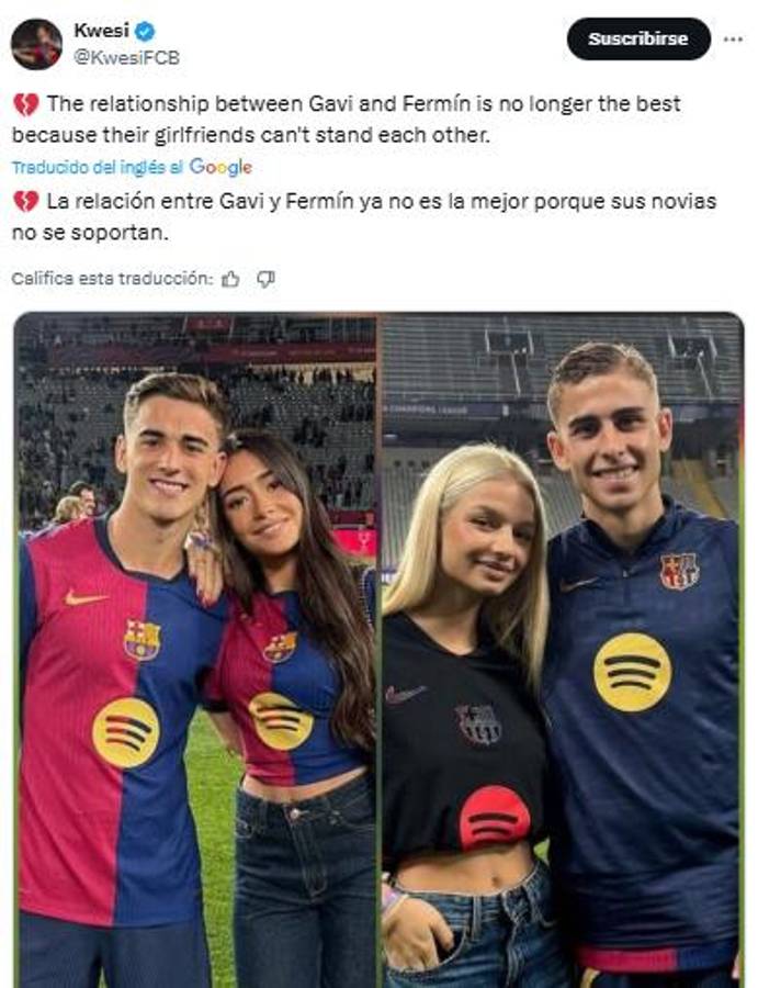 Más polémica en el Barcelona: ¿Gavi y Fermín rompieron su amistad por culpa de sus novias?