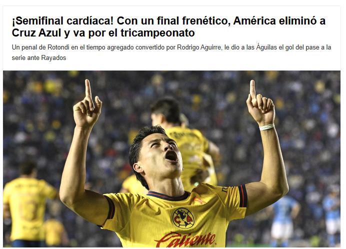 América eliminó a Cruz Azul con polémica y así reacciona la prensa: “La acción que provoca el penal debió ser anulada”