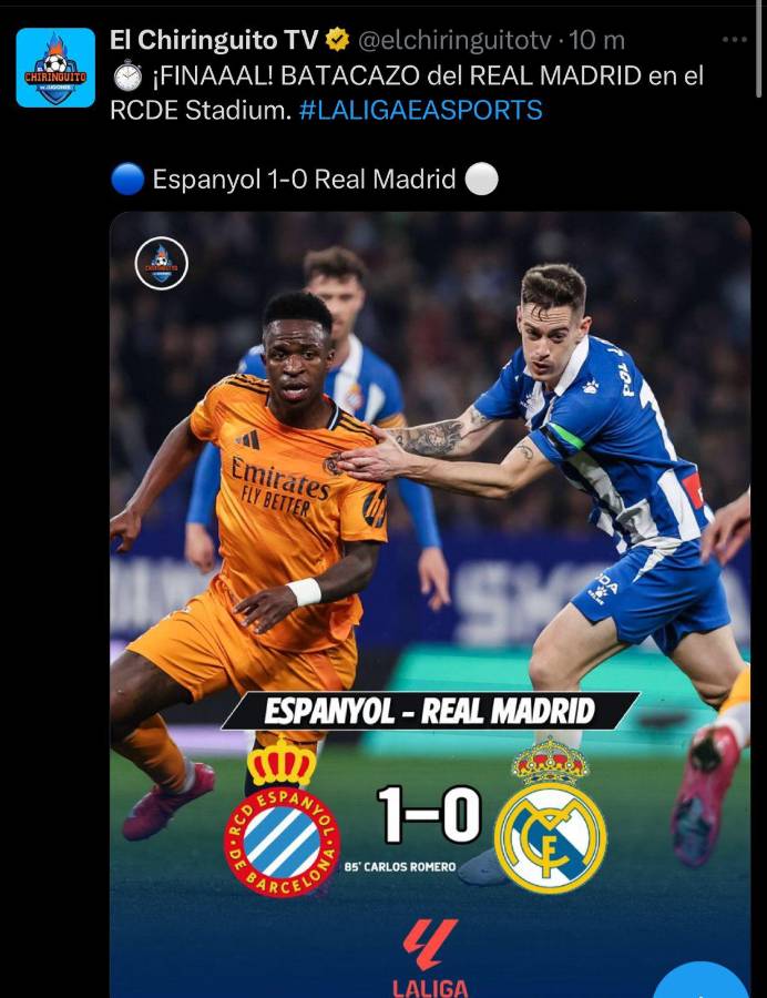 “Terrorífico arbitraje” “ya se acabó el ciclo de Ancelotti”: la prensa reacciona a la roja no sacada en el Espanyol-Real Madrid