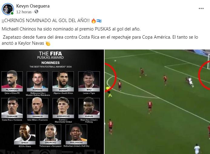 Así reaccionó la prensa tras la nominación de Michaell Chirinos al Puskas The Best 2024: “Se lo hizo a Keylor Navas”