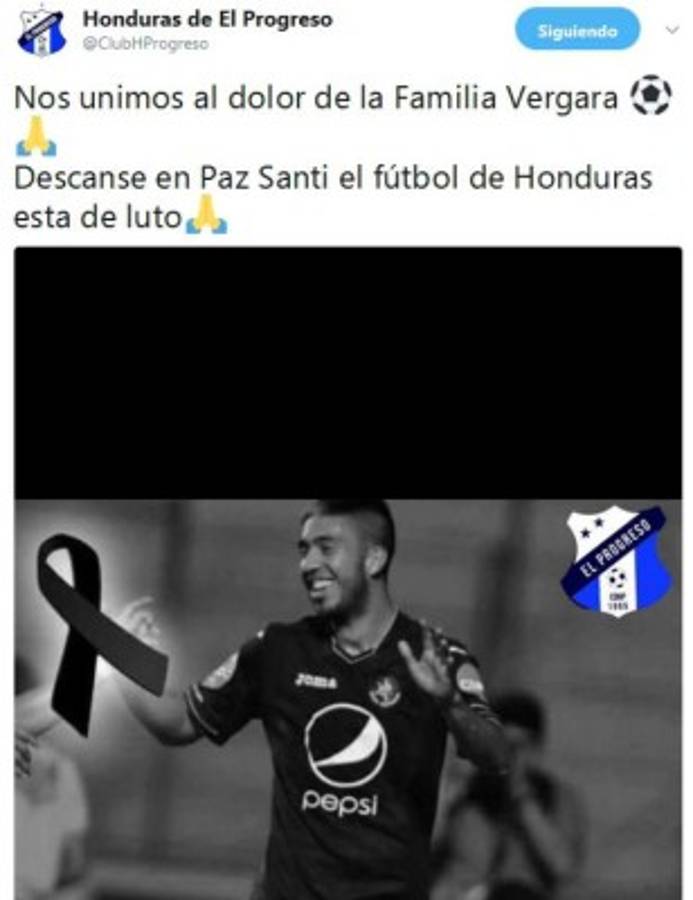 Fútbol hondureño se solidariza en redes tras fallecimiento de Santiago Vergara