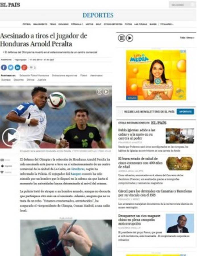 Honduras, en boca de todo el mundo por asesinato de Arnold Peralta