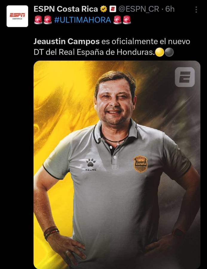 “Un multicampeón”, Prensa tica y hondureña destaca fichaje de Jeaustin Campos por el Real España de la Liga Nacional