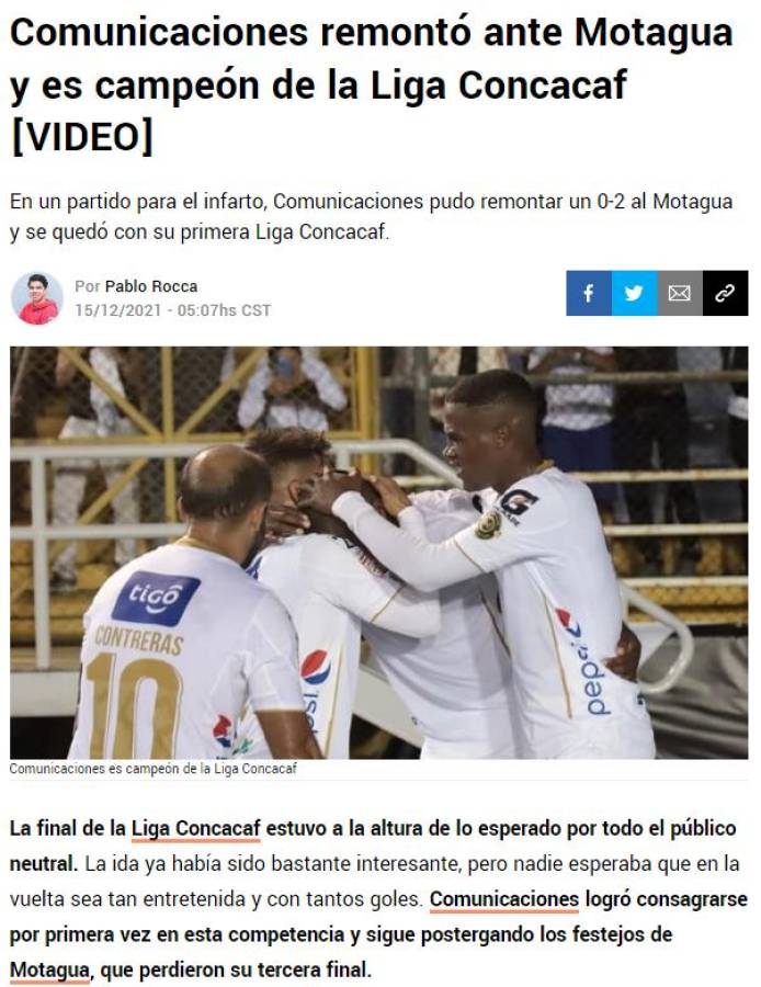 “Humillados, triple pesadilla y show de Anangonó”: Así reaccionó la prensa tras la debacle de Motagua ante Comunicaciones