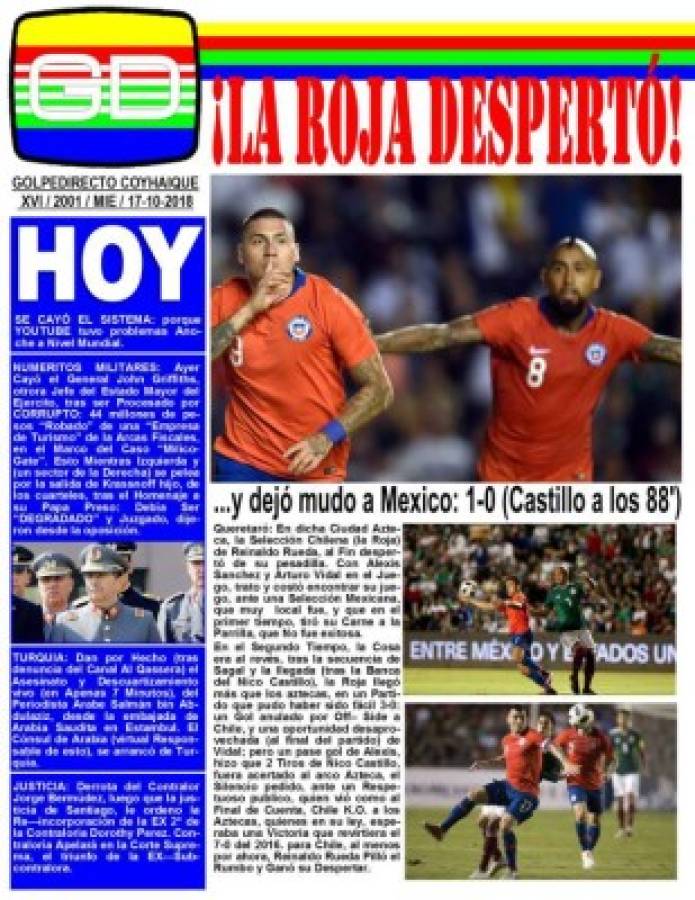 La prensa mexicana arremete contra su selección por perder contra Chile