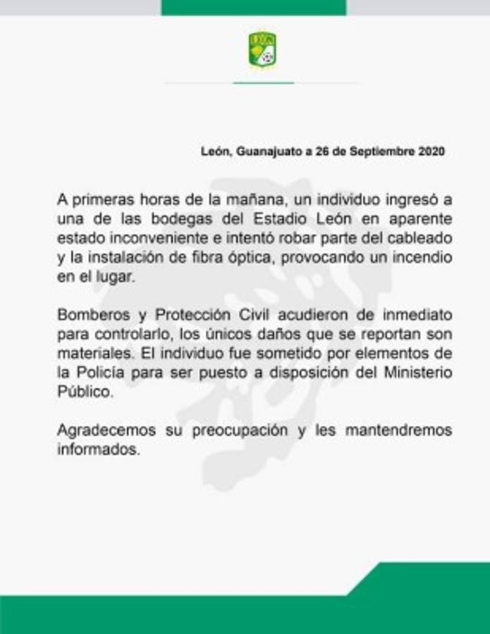 Liga MX: así luce el estadio de León luego de que un ladrón provocara un fuerte incendio por robar