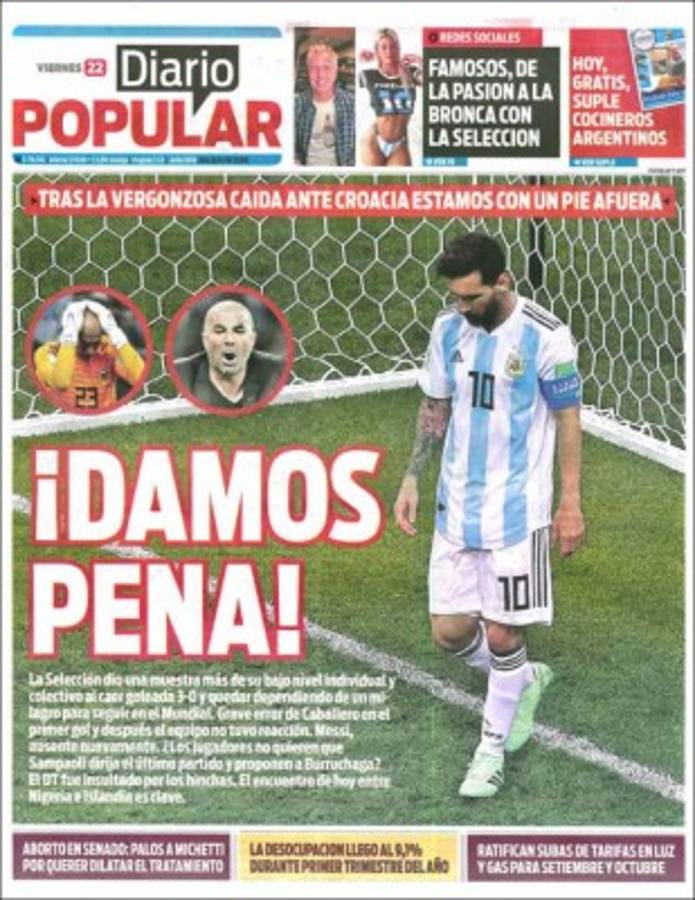 ¡BRUTAL! Las portadas de todo el mundo contra Argentina: 'Damos pena'