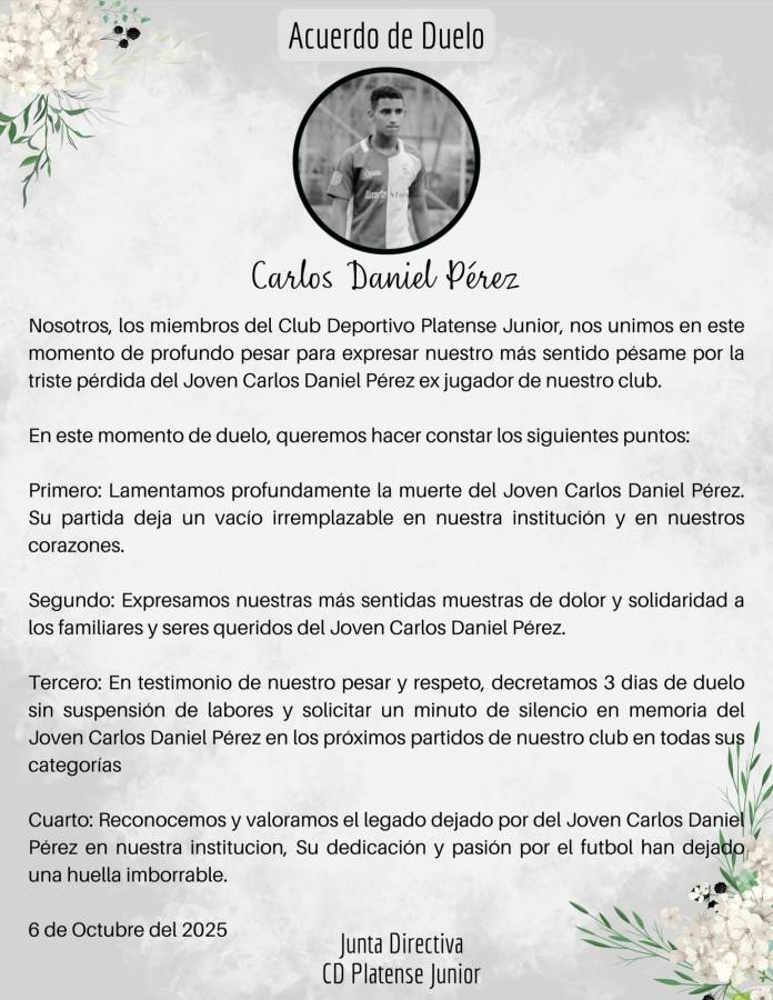 Asesinan a joven jugador hondureño en su casa en San Pedro Sula; el doloroso mensaje de su club