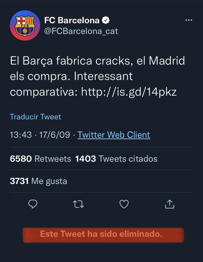 El mensaje que borró Barcelona de sus redes sociales en el que se metía con los fichajes del Real Madrid