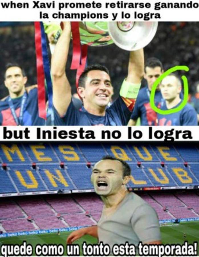 Los mejores memes de Iniesta y su adiós del Barça donde hacen pedazos a Messi