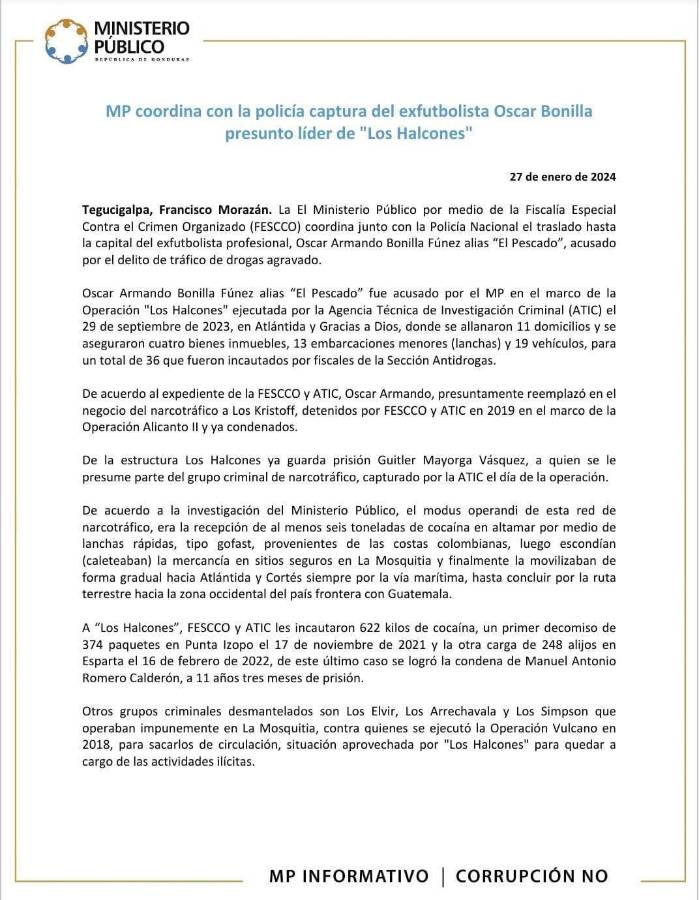 Por tierra y aire: Así fue escoltado el “Pescado” Bonilla hacia los juzgados bajo fuerte dispositivo de seguridad